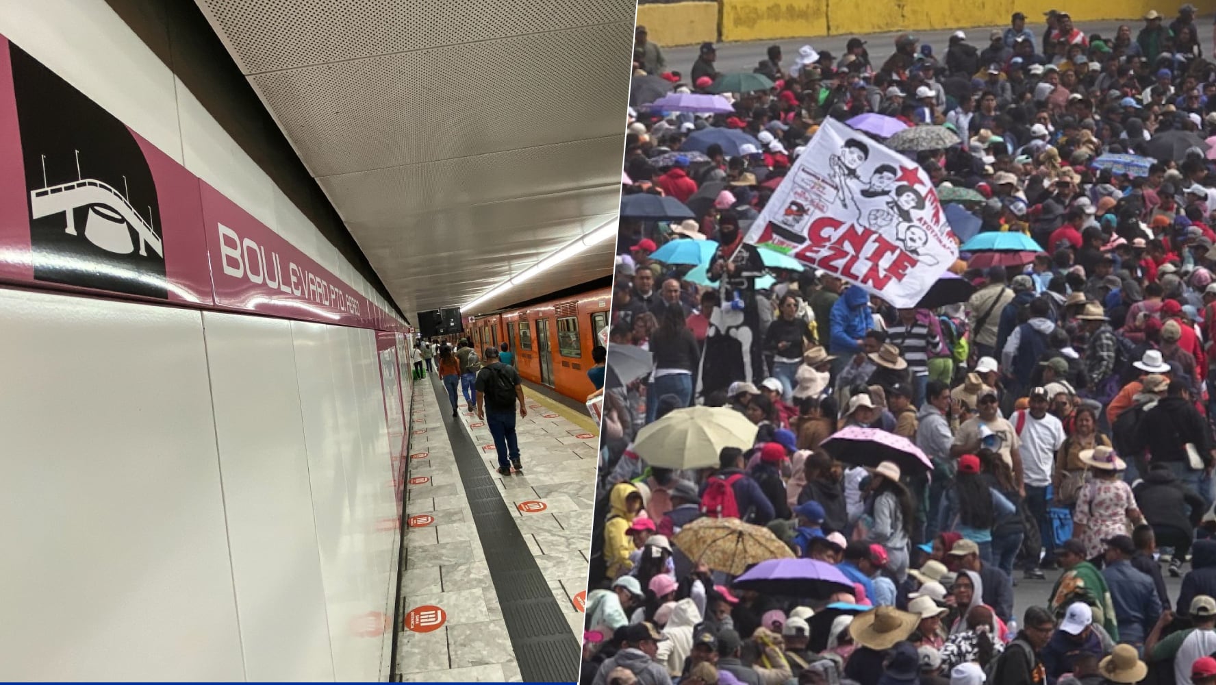 Cierra Metro cerca del AICM por manifestaciones Cierra Metro cerca del AICM por manifestaciones