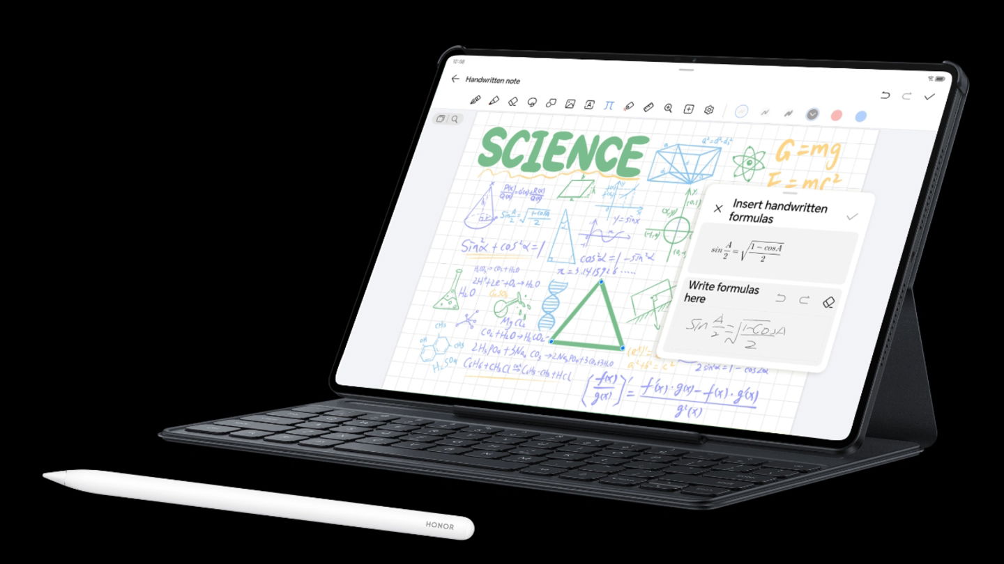 HONOR MagicPad 2 junto al lápiz óptico