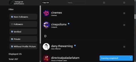 Truco para ver quién no te sigue en Instagram sin apps Truco para ver quién no te sigue en Instagram sin apps