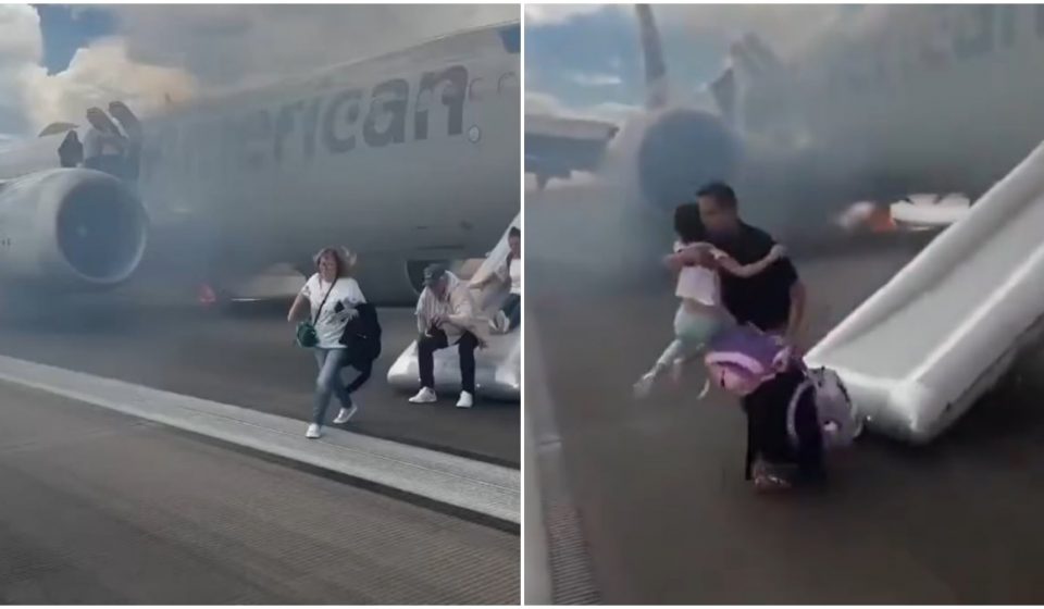 Incendio en avión de American Airlines en Denver obliga evacuación Incendio en avión de American Airlines en Denver obliga evacuación